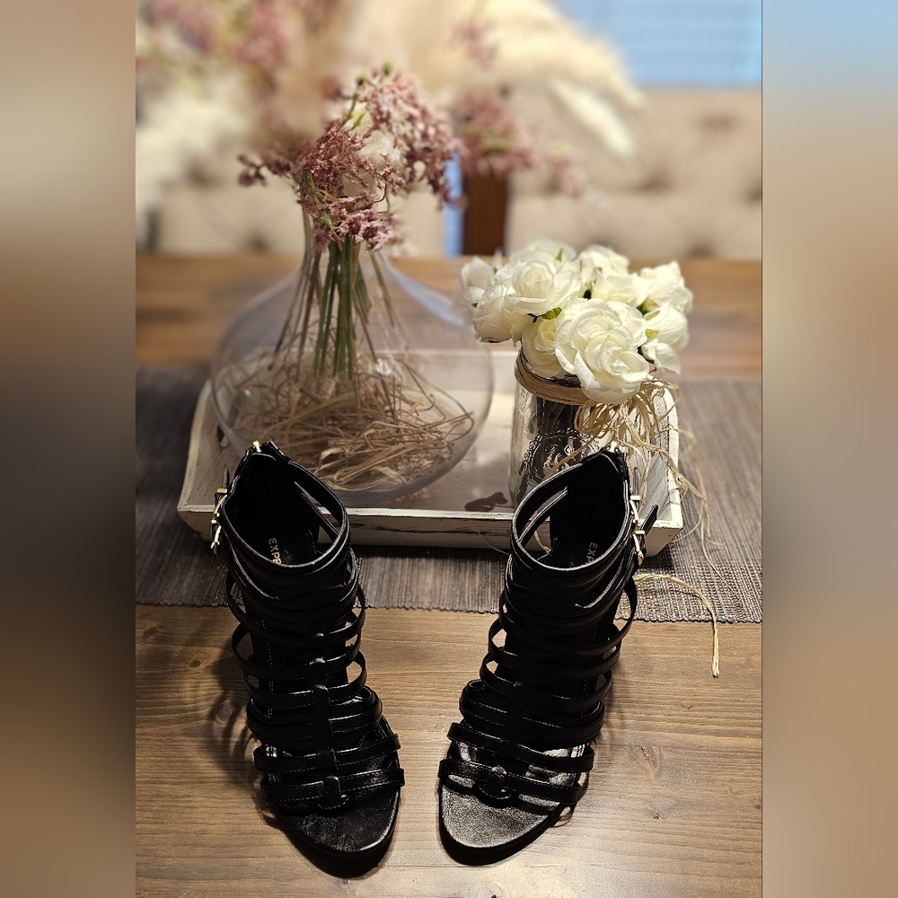 Express Gladiator Strappy Wedge Heels / Sandals - Picture 9 of 16